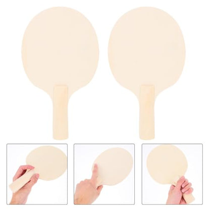 COHEALI 4-Pack Unfinished Wooden Pong Paddles Blades DIY Table Tennis Racket Blanks for Indoor Outdoor Table Tennis Paddle Game