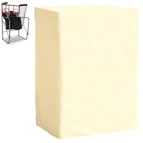 Arcade Basketball Game Cover Waterproof Home Dual Shot Electronic Basketball Arcade Hoop Game Covers for Indoor Outdoor 51x25x80.5in Beige