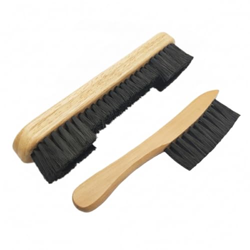 Billiard Table Brush Set with Horse Hair Bristles for Pool Table Cloth Care and Dust Removal