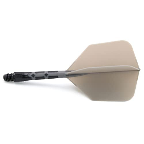 CUESOUL ROST T19 Integrated Dart Shaft and Flights Big Wing Shape Grey 28mm-Say Goodbye to Falling Dart Flight - color: with Black Shaft