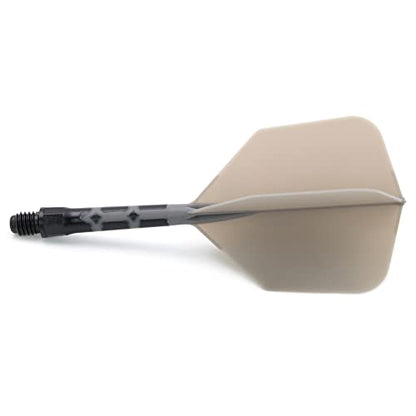 CUESOUL ROST T19 Integrated Dart Shaft and Flights Big Wing Shape Grey 28mm-Say Goodbye to Falling Dart Flight - color: with Black Shaft