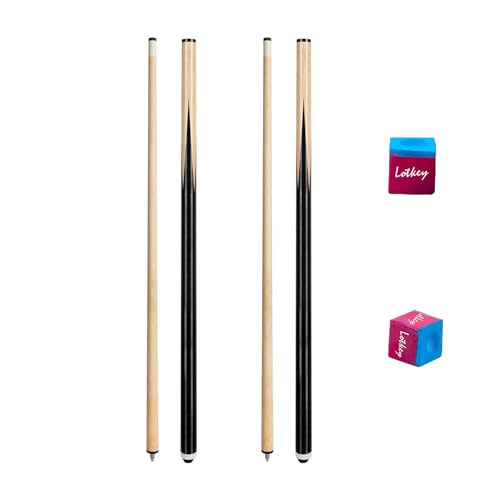 LOTKEY Pool Cue Stick,58"/52"/48"/42" Pool Cue Set of 4/2/1 Billiard Cues Sticks for Professional,Pool Sticks for Adults 14 15 19 20 21oz House Bar with 2 Billiard Chalk - color: 58" set of 2 20oz with 2 Chalks