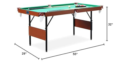 RACK Crux 55-inch Folding Billiard/Pool Table – Portable, Space-Saving Foldable Design - style: Mint Green Original