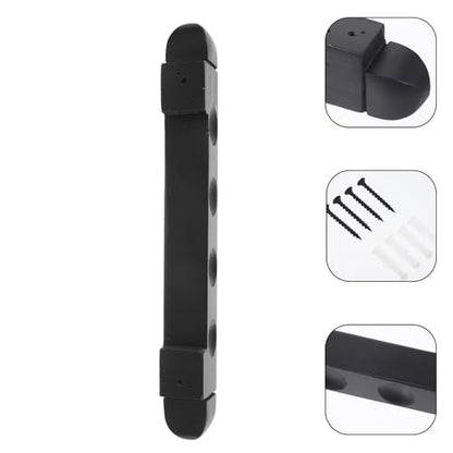 Happyyami Wall-mounted Billiard Cue Rack with Multi-Pool Stick Holder for Organized Storage and Display Space-saving Cue Stand for Indoor Use Black