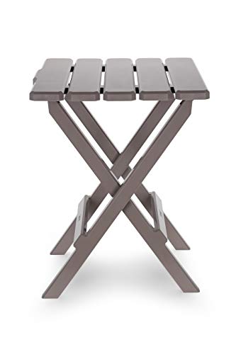 Camco Adirondack Style Folding Plastic Large Table with Footrest Design and Easy to Setup Construction for Indoor or Outdoor Use, Taupe