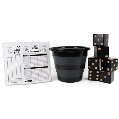 Grown Man Games Yard Dice - Yardzee - Yard Farkle/Yardkle - Large Lawn Dice - Giant Wooden Dice Lawn Game - Indoor/Outdoor Game for Adults
