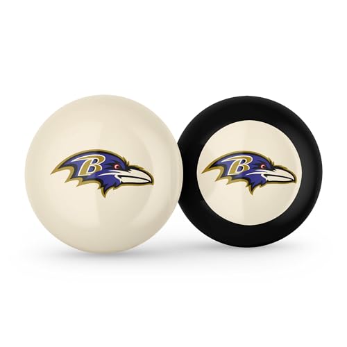 Imperial NFL Logo Cue Ball & 8 Ball Combo Set - color: Baltimore Ravens, White
