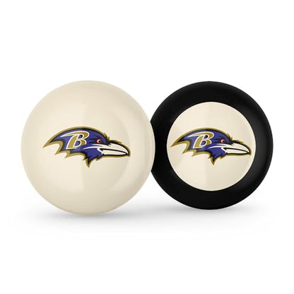 Imperial NFL Logo Cue Ball & 8 Ball Combo Set - color: Baltimore Ravens, White