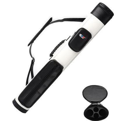 GSE Games & Sports Expert 2x2 Deluxe Hard Billiard Pool Cue Stick Carrying Case, Billiard Cue Case, Billiards Accessories (Several Colors Available) - color: Deluxe Oval - White/Black