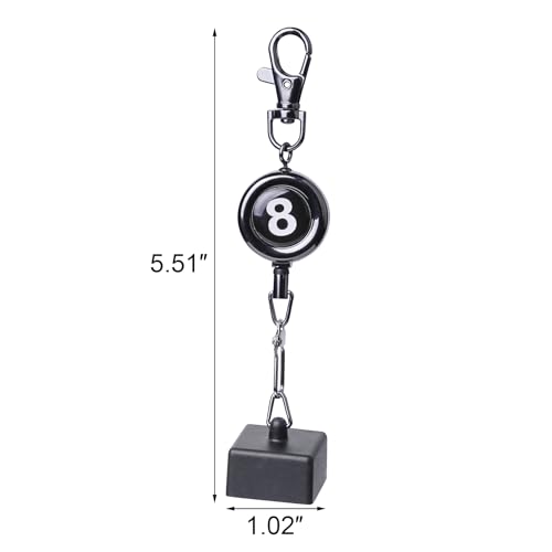 Billiard Chalk Holder–Cue Chalk Holder Clip Setwith Retractable Key Ring with 3 Interchangeable – Hexagon Cylinder Square Designs