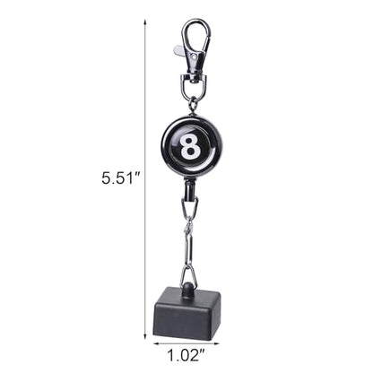 Billiard Chalk Holder–Cue Chalk Holder Clip Setwith Retractable Key Ring with 3 Interchangeable – Hexagon Cylinder Square Designs
