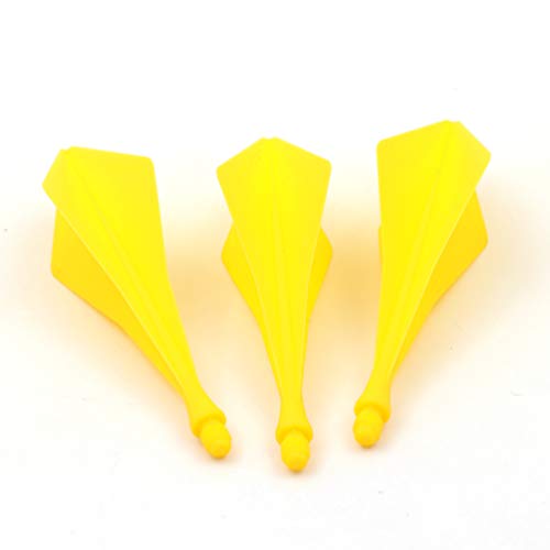 CUESOUL TRAJ AK8 New Integrated Dart Flights and Shafts Wave Shape,Very Slim Dart Flight 3 Sets - color: Diamond Shape-Yellow