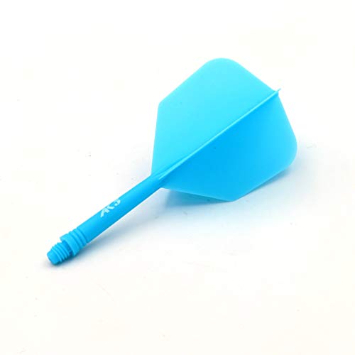 CUESOUL 6 Pieces ROST Integrated Dart Shaft and Flights - color: Shaft Length 28mm-Big Wing Shape-All Blue