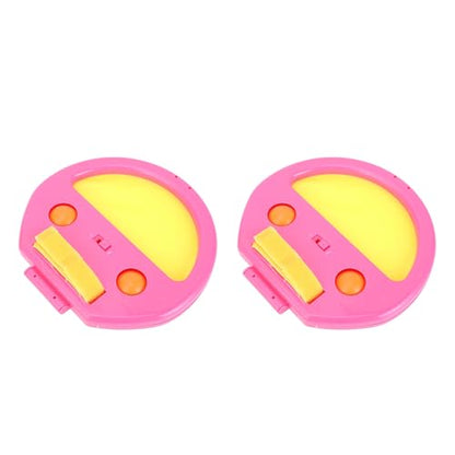 Toss and Catch Ball Set, Hand Exercise Ball Throwing Set, Double Player Outdoor Game with Soft Balls, Ideal for Beach Picnic Party (Pink) - color: Pink