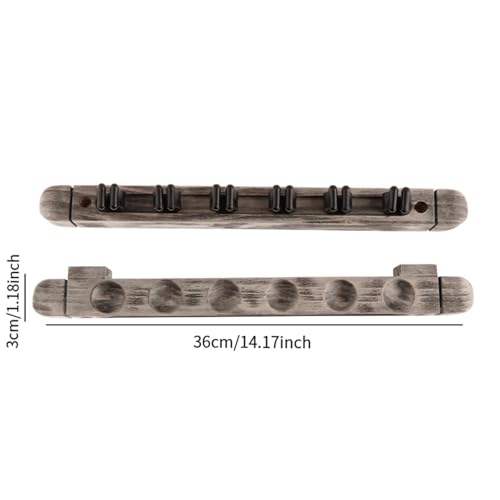 predolo 6 Hole Pool Cue Rack for Billiard Sticks Wall Mounted Holder, Gray