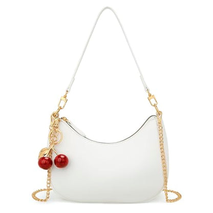 KKXIU Shoulder Bag for Women Cute Hobo Purses and Handbags Retro Clutch Underarm Purse | Cute - color: C-white