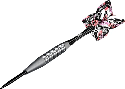 Viper Sinister Steel Tip Darts, 95% Tungsten Darts Metal Tip Dart Set for Sisal Dartboard, Sandblasted Barrels, Aluminum Dart Shafts with Locking Holes, Professional Grade - size: 22 Grams, style: Nasty Cut