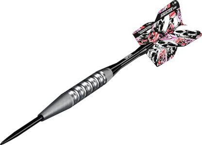 Viper Sinister Steel Tip Darts, 95% Tungsten Darts Metal Tip Dart Set for Sisal Dartboard, Sandblasted Barrels, Aluminum Dart Shafts with Locking Holes, Professional Grade - size: 22 Grams, style: Nasty Cut