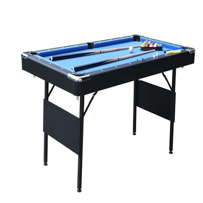 5.5 FT Billiards Table,Stable Pool Table,Portable Pool Billard Table Includes Full Set of Balls,2 Cue Sticks,Chalk,and Felt Brush,Foldable&Easy Assembly for Adult/Teenagers/Kids/F