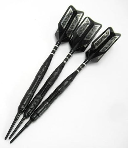 Mach III Professional Black Tungsten Soft Tip Darts - 16 gram - with Bonus Upgrade Kit - Style Nf