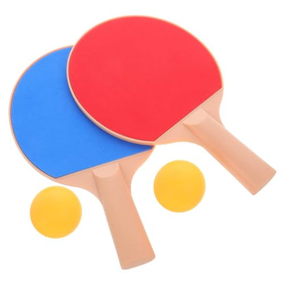 Happyyami 1set Table Tennis Bat Kit Bats Paddles Pong Kit Balls Outdoor Pong Racket Plastic Elastic