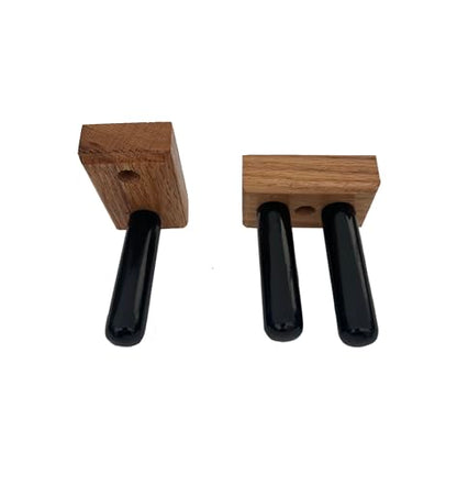 Matching Set of two Billiard Pool Rack Holders and a Billiard Pool Bridge Stick Holder (Made in the USA) (Oak) - color: Oak