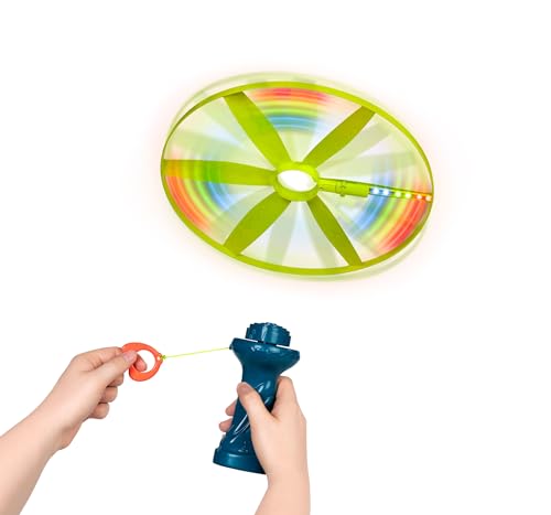 B. toys – Skyrocopter – Sports & Outdoors – Light-Up Disco Flyers – Flying Disc with Lights & Launcher for Kids 5 Years +