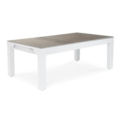 CORNILLEAU Classic Outdoor Billiard Table (White) - 7ft Convertible Pool Table to Dining Table - Weatherproof & Durable - Includes Accessories - Made in France - style: Wood Decor
