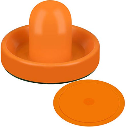 ONE250 Air Hockey Pushers and Red Air Hockey Pucks, Goal Handles Paddles Replacement Accessories for Game Tables (4 Striker, 4 Puck Pack) - color: Orange