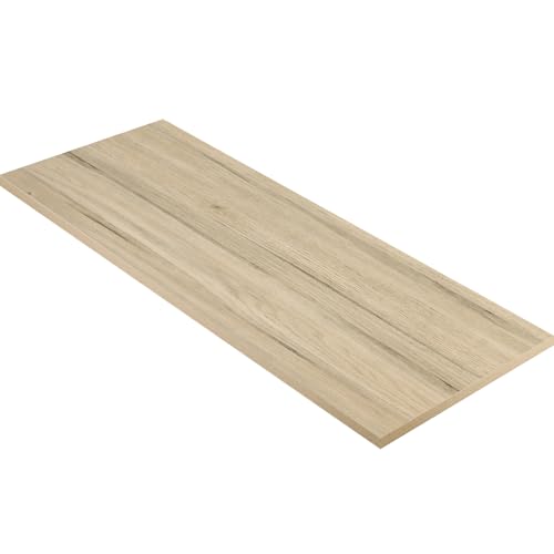 Kaboon Universal Tabletop 60"x18", Solid One-Piece Melamine Table Top, Double Desk L-Desk DIY, Home and Office Countertop, Oak/Grey Tone - color: Oak, size: 60x18