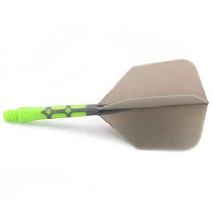 CUESOUL ROST T19 Integrated Dart Shaft and Flights Big Wing Shape Grey 28mm-Say Goodbye to Falling Dart Flight - color: with Green Shaft