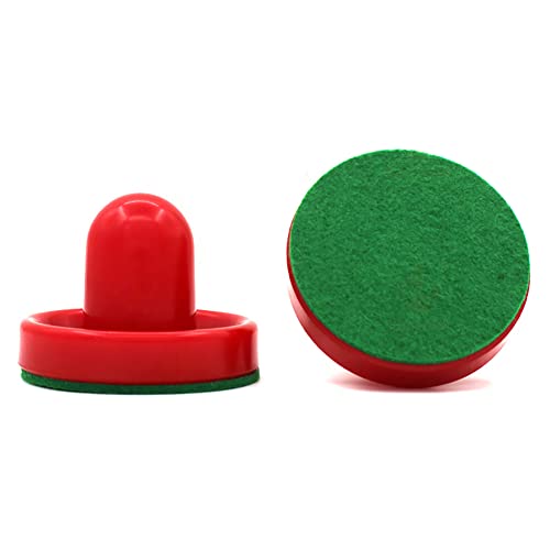 4 Pcs Air Hockey Pushers with 8 Pcs Pucks, Paddles & Goal Handles - Replacement Accessories for Game Tables - color: Red Blue
