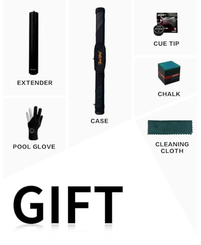 Professional Pool Cue 58" 10.5/12.5mm Tip Maple Shaft 1/2 Joint Ergonomic Grip Billiard Stick for Adults - color: PC23-12.5-set