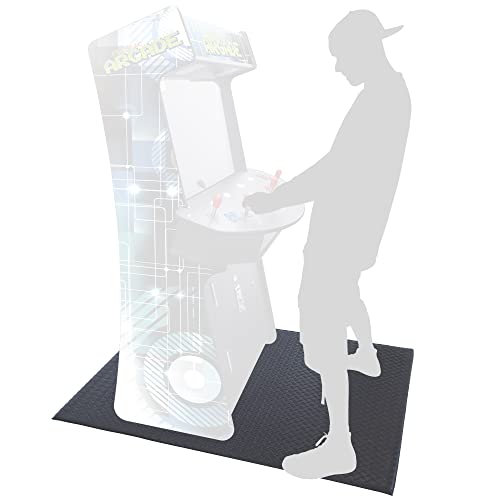Creative Arcades Vinyl PVC Floor Protection Mat, Perfect for Standing Long Durations, Placing Arcade Machine or Heavy Items on Floor, Floor Protection, Durable Material, 36" x 48", Black