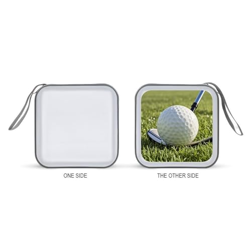 Golf Ball CD Case 40 Sheets Capacity DVD Storage Bag Cute Portable Zipper DVD Case Holder Large Capacity CD Wallet for Car Home Office Games Disc Audio Music
