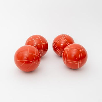 BuyBocceBalls Listing - Made in USA, Premium Quality Official Tournament Bocce Set - 107mm Black and Dark Orange Balls Nylon Bag; Regulation Size Balls 920 Grams (2 lbs. 1 oz.)