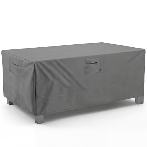 Vailge Rectangular/Oval Patio Table Cover, Heavy Duty and Waterproof Outdoor Lawn Patio Furniture Covers (Grey, Rectangle-60 Lx38 Wx28 H) - color: Grey, size: Rectangle-60"Lx38"Wx28"H