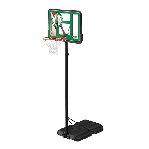 Lifetime NBA Boston Celtics Portable Basketball Hoop, Adjustable Height 7.5-10 Ft, 44 Inch Shatterproof Fusion Backboard, Base with Wheels - color: Boston Celtics