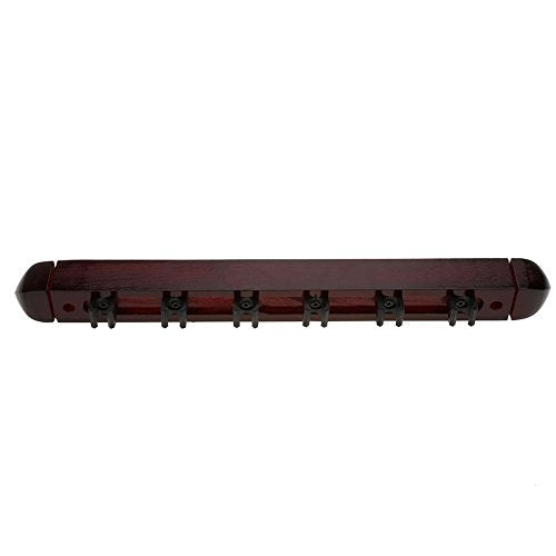 VGEBY Billiard Cue Rack, Wooden Traditional Wall Mounted Solid Billiard Pool Cue Rack,Holds 6 Cues Pool Cue Rack Pool Cue Rack Pool Cue Holder