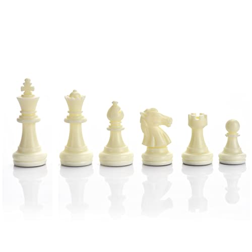 Chess Pieces Only, Magnetic Plastic Chessman Set for Replacement of Missing Pieces, Include Storage Bag (1.96” King - Small)