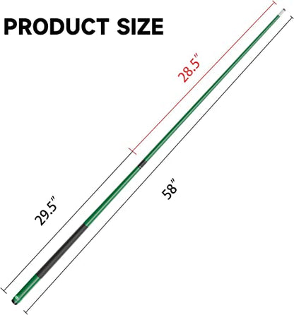 GSE Games & Sports Expert 58" 2-Piece Fiberglass Graphite Composite Billiard Pool Cue Sticks (Several Colors Available, Weight from 18oz, 19oz, 20oz, 21oz) - color: Matte Green, style: 18oz