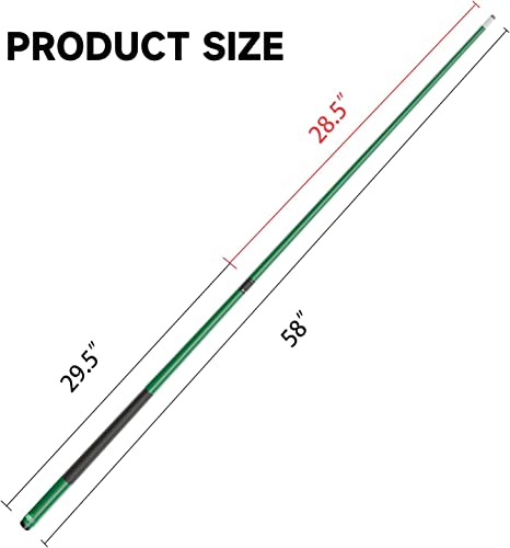GSE Games & Sports Expert 58" 2-Piece Fiberglass Graphite Composite Billiard Pool Cue Sticks (Several Colors Available, Weight from 18oz, 19oz, 20oz, 21oz) - color: Matte Green, style: 20oz