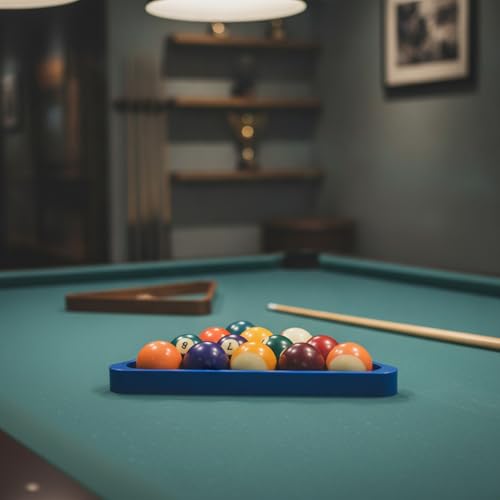 Billiard Triangle Rack with Storage Tray, PVC Frame for Standard Pool Balls, Easy Lift Design, 13 x 13 Inches (1 PC)