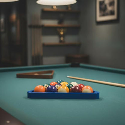 Billiard Triangle Rack with Storage Tray, PVC Frame for Standard Pool Balls, Easy Lift Design, 13 x 13 Inches (1 PC)