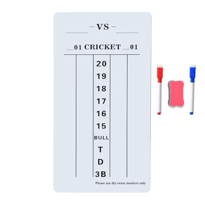 Soft & Rollable Dart Scoreboard with Dry Erase Markers and Eraser - Easy to Install and Clean - Waterproof Surface for Cricket and '01 Games - size: Large