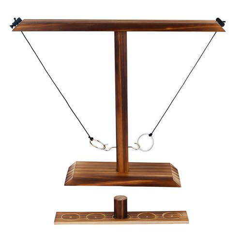 Ring toss Game, Large Base Hook and Ring Game, Hook and Ring Throwing Game for Adults Kids, Family-Friendly Indoor Holiday Fun or Outdoor Patio Games - size: Large