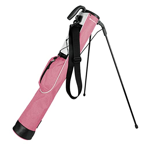 Orlimar Pitch ’n Putt Lightweight Sunday Golf Bag with Stand, Ultra-Light Carry Design, Two-Way Divider Top, Shoulder Strap, Compact Carry Golf Bag for Men & Women - color: Blush Pink