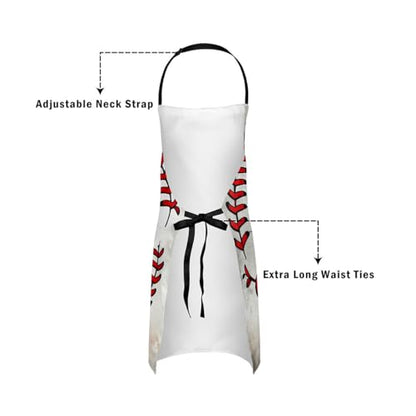 Castle Fairy Cartoon Baseball Kitchen Apron,Bow Knots Waterproof Apron - color: White Red