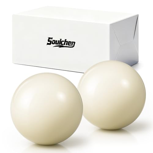 Soulchen 2 Pcs Billiards Cue Ball Snooker Pool Cue Ball 2-1/16" Professional Training for Billiard Pool Table - style: Pure White