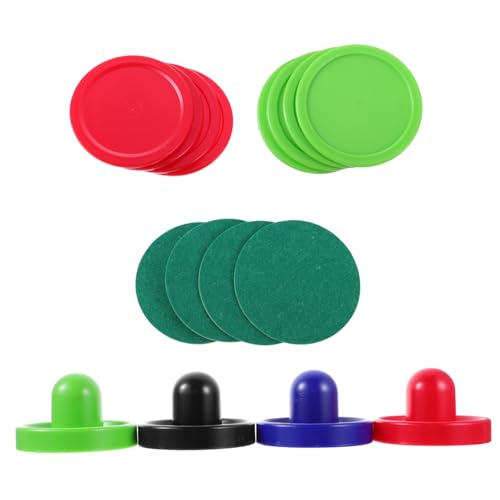 NOLITOY Air Hockey Pushers and Pucks Plastic Lightweight High Impact Resistant Hockey Accessories Replacement with Comfortable Grip and Design